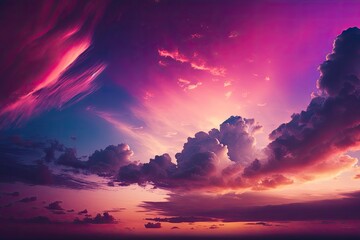 majestic twilight Twilight in the evening sky at sunset with vivid sunshine. pastel hues. nature background in abstraction. shadowy pink and purple clouds a long shuttershot of the sunset sky