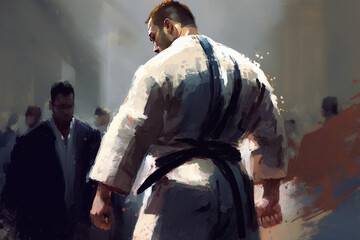 Fototapeta premium Dynamic Judo Action Painting