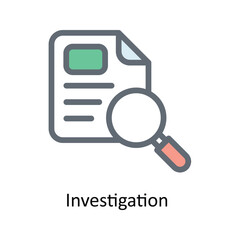 Investigation  Vector Fill outline Icons. Simple stock illustration stock