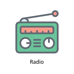 Radio Vector Fill outline Icons. Simple stock illustration stock
