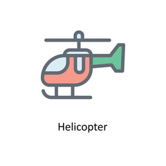 Helicopter Vector Fill outline Icons. Simple stock illustration stock