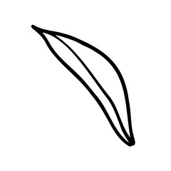 Line art clipart with leaf, vector illustration