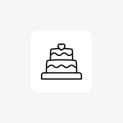 Cake, desert, sweet fully editable vector fill icon


