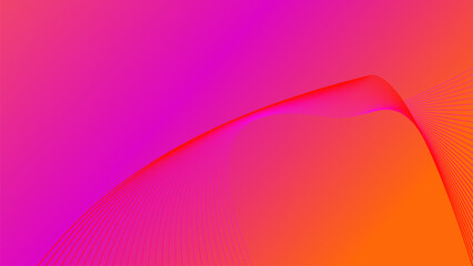 Yellow orange red magenta tech wavy lines gradient background vector illustration