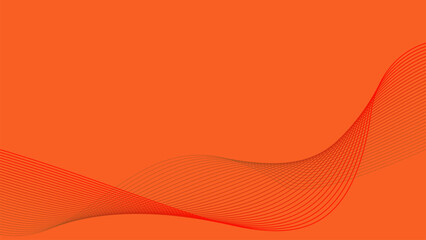 Orange tech wavy lines gradient background vector illustration