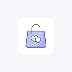 Bag, gift, fully editable vector fill icon

