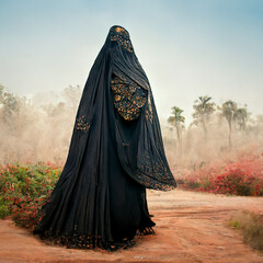 Naklejka premium Portrait for Arab woman in traditional clothes
