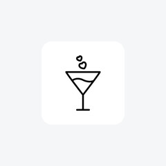 Glass, heart, fully editable vector line icon


