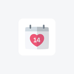 Calendar, Love,  fully editable vector line icon

