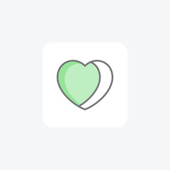 Favorite, heart fully editable vector line icon

