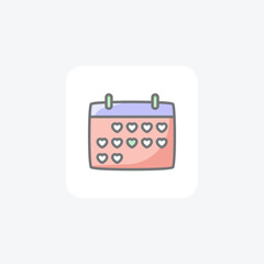 Calendar, Love fully editable vector line icon

