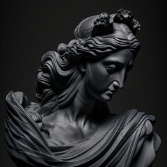 Realistic matte statue of ancient woman greek, generative AI	