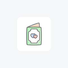 Card, party,  fully editable vector line icon

