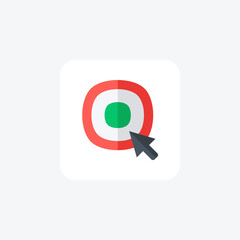 Target, dart, fully editable vector fill icon

