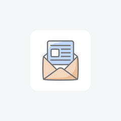 Email, letter, fully editable vector fill icon

