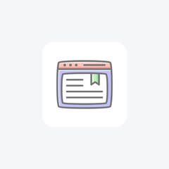 Fototapeta premium Bookmarking, service, fully editable vector fill icon