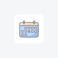 Calendar, events fully editable vector fill icon

