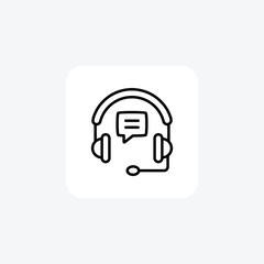 Sound, headphone fully editable vector fill icon

