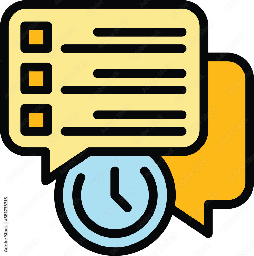 Poster task schedule chat icon. outline task schedule chat vector icon for web design isolated on white bac