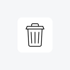 Delet, trash fully editable vector fill icon

