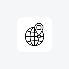 Globe, local fully editable vector fill icon

