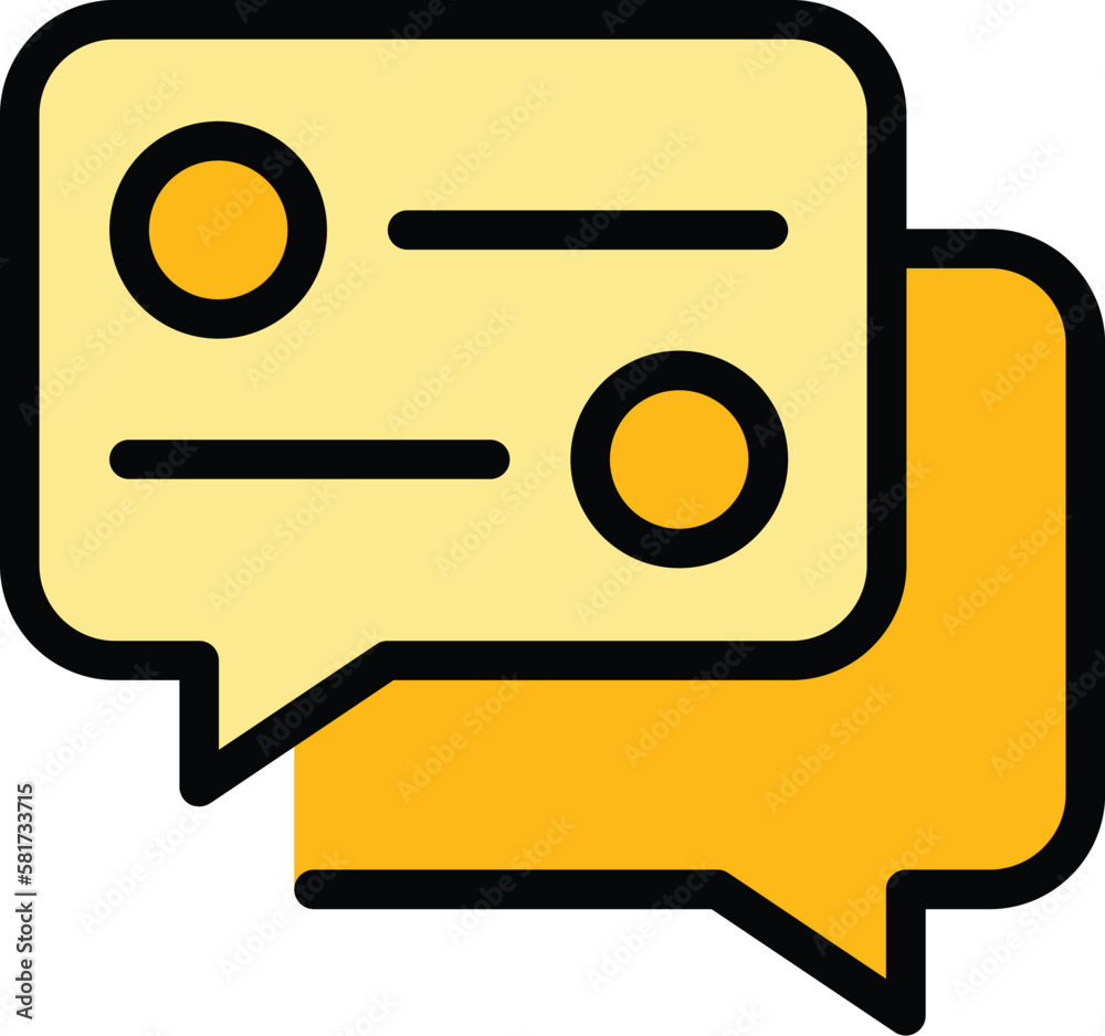 Poster online chat task schedule icon. outline online chat task schedule vector icon for web design isolate