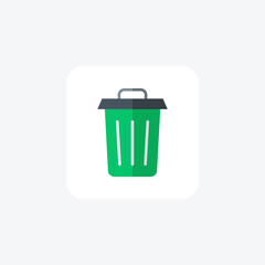 Delet, trash fully editable vector fill icon

