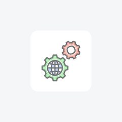 Gear, seo, fully editable vector fill icon

