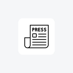 Press, news, fully editable vector fill icon

