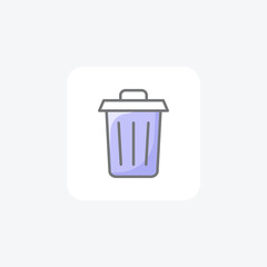 Delet, trash fully editable vector fill icon

