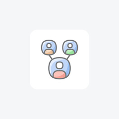 Network, people fully editable vector fill icon

