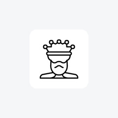 Kings day, king, fully editable vector fill icon

