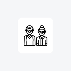 Family, grandma, grandpa fully editable vector fill icon


