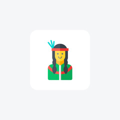 indigenous people, indigenous people day fully editable vector fill icon


