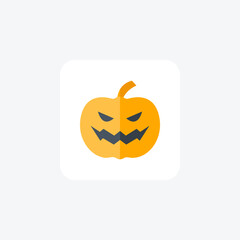 Halloween, pumpkin, fully editable vector fill icon

