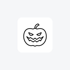 Halloween, pumpkin, fully editable vector fill icon

