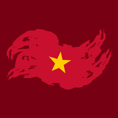 vietnam waving flag abstract brush stroke ink paint illustration element for independence day event