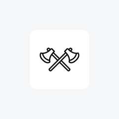 Axe, tool, fully editable vector fill icon

