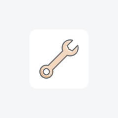 Spanner, tools fully editable vector fill icon

