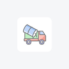 Industrial, truck fully editable vector fill icon

