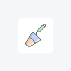 Cement trowel, construction tool,fully editable vector fill icon

