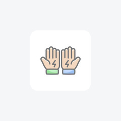 Gloves, hand fully editable vector fill icon


