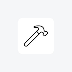 Hammer, build fully editable vector fill icon

