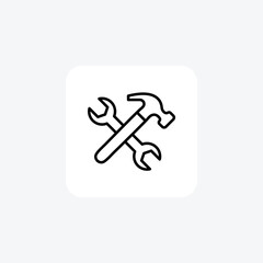 Hammer, handyman fully editable vector fill icon

