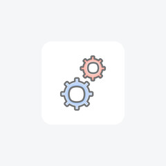 Setting, configurations fully editable vector fill icon

