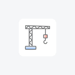 Construction, crane fully editable vector fill icon

