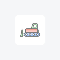 Building, caterpillar fully editable vector fill icon

