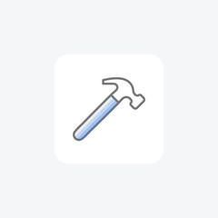 Hammer, build fully editable vector fill icon

