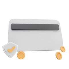 3d rendering of credit card with payment concept.