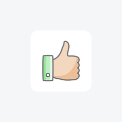 Finger, interaction, fully editable vector flat icon 
